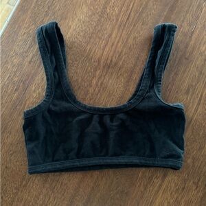 ARQ Black Cotton Scoop Bralette